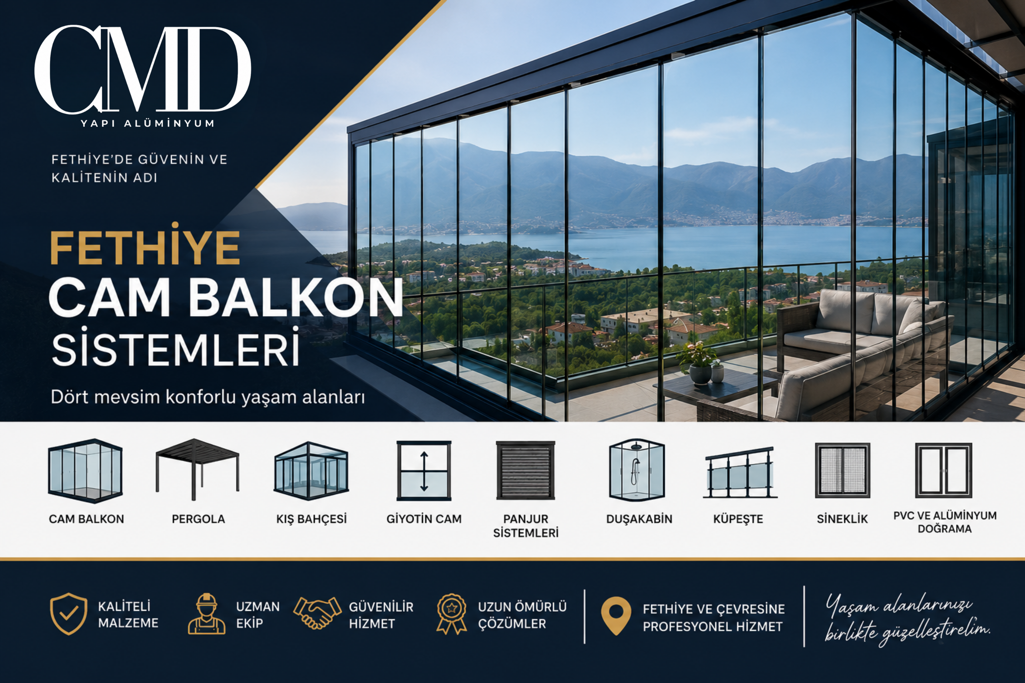 Fethiye Cam Balkon Sistemleri ile Modern Yaşam Alanları