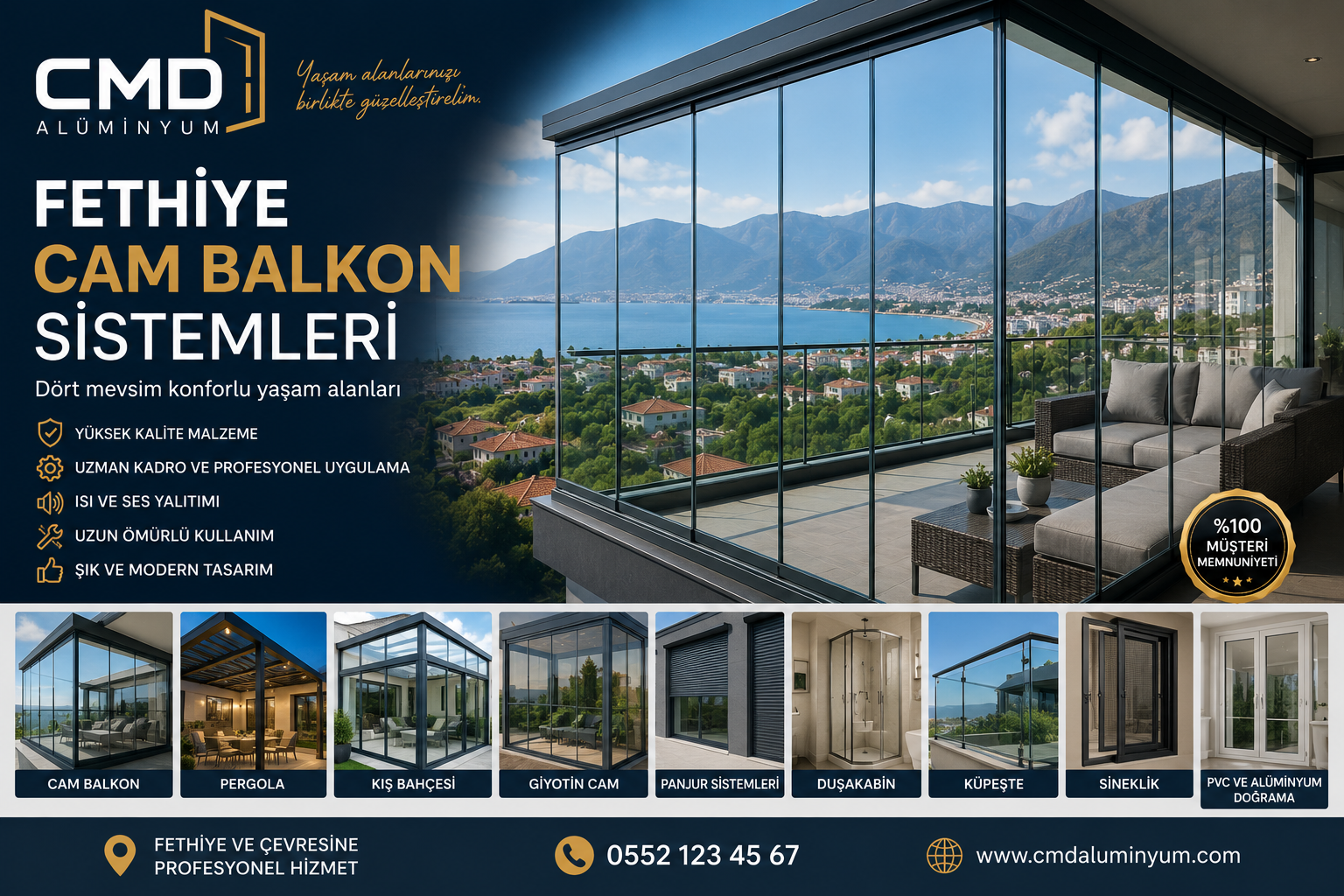 Fethiye Cam Balkon Sistemleri ile Şık ve Konforlu Yaşam Alanları