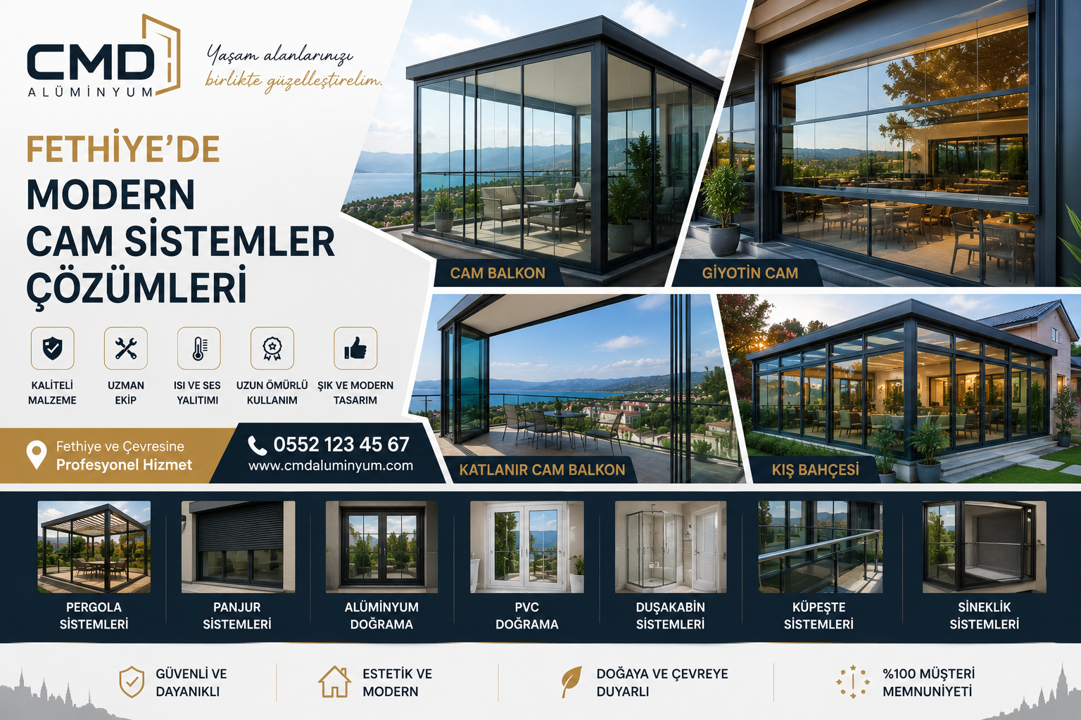Fethiye Cam Balkon, Giyotin Cam ve Kış Bahçesi Sistemleri ile Modern Yaşam